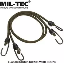 Mil-Tec OD ELASTIC SHOCK CORDS WITH HOOKS (PAIR)