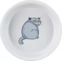 Trixie dubenėlis, dla kota, pilka, keramikinė, 0,25l/13cm, su nadrukiem kota