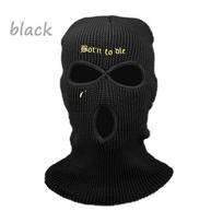 Cycling Thermal Windproof Full Face Cover Ski Mask 3 Hole Balaclavas Neck Warmer juoda