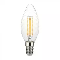 V-tac 4W LED filamentinė lemputė, žvakės formos, E14, skaidriu stiklu, 3000K, dimeriuojama