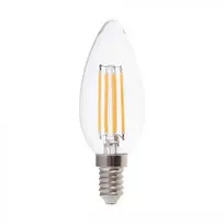 V-tac 6W LED filamentinė lemputė, žvakės formos, E14, skaidriu stiklu, 6500K