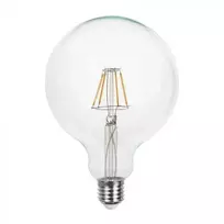 V-tac 12W LED filamentinė lemputė, G125, E27, skaidriu stiklu, 3000K