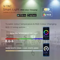 V-tac 7W LED lemputė, E27, suderinama su AMAZON ALEXA ir GOOGLE HOME, 2700-6500K