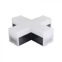 Bikuvalt 12W LED X formos linijinio šviestuvo sujungimas, juodas, 4000K