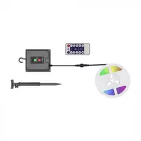 Bikuvalt 1,2W/m LED juosta, RGB, IP67, 5m, su saulės baterija, nuotolinio valdymo pulteliu ir montavimo priedais