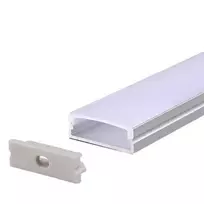 V-tac LED paviršinis profilis su dangteliu ir užbaigimais, sidabro sp., 2m