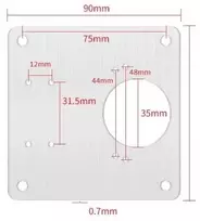 Oem Vyrių remonto plokštė - 90x90mm 0.7mm plokštė - baldų vyrių remontas