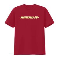 Karhu vyriški marškinėliai pilki geltoni maži 1 vnt. S vintage skalbti kvėpuojantys vyriški stilingi universalūs unisex šiek tiek minkšti S