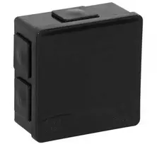 Tuščia ant paviršiaus montuojama dėžutė su 6 įvadais VIPLAST VP-02 click Juodas IP55 86x86x40mm 002-05