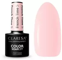 Activeshop Gelinis nagų lakas Claresa Color Soak Off French Time, Nr.5 rožinis, 5 g