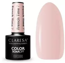 Activeshop Gelinis nagų lakas Claresa Color Soak Off French Time, Nr.7 rožinis, 5 g