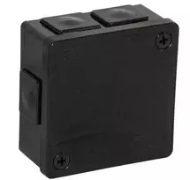 Tuščia ant paviršiaus montuojama dėžutė su 6 įvadais VIPLAST VP-22 Juodas IP55 86x86x40mm 022-05