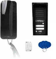 CYFRAL COSMO domofonas 2 nuomininkams juoda kasetė juodi domofono telefonai