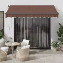 Automatinė ištraukiama markizė su LED, ruda, 350x250cm
