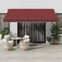 Automatinė ištraukiama markizė, bordo spalvos, 400x300cm