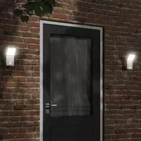 Lauko LED šviestuvai su jutikliais, 2vnt., balti, aliuminis