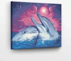 Tapyba pagal skaičius Delfinai 40x50 cm