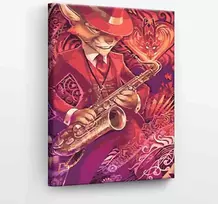 Tapyba pagal skaičius Muzikantas Katinas 40x50 cm