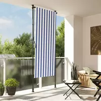 Lauko roletas, mėlynas ir baltas, 100x270cm, audinys ir plienas