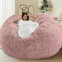 Bean Bag Chairs Beanbag Chair Without Filler Adult Bean Bags with Fluffy & Machine Washable Cover, Giant Bean Bag Chairs for Aduts 5FT šviesiai rausvos spalvos