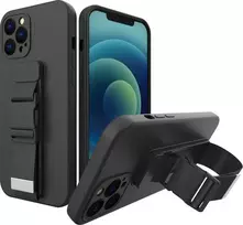 Hurtel Rope dėklas su dirželiu skirtas Samsung Galaxy A42 5G, juodas