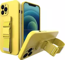 Hurtel Rope dėklas su dirželiu skirtas Xiaomi Redmi 10X 4G / Xiaomi Redmi Note 9, geltonas