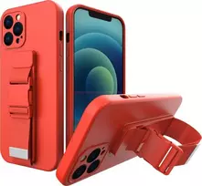 Hurtel Rope dėklas su dirželiu skirtas Xiaomi Redmi Note 10 / Redmi Note 10S, raudonas