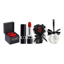 DIOR Fierce Blue Gold Lipstick Lipstick Camellia Aromatherapy Bouquet Gift Box Velvet Mother's Day Gift for Mom Cosmetics juoda