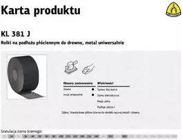 KLINGSPOR ŠVITRINIO POPIERIAUS RULONAS 150mm 180 KL381J (50m)