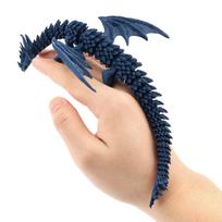 3D spausdintas senovės drakonas, šauni dekoracija, imituojama drakono modelio figūrėlė, judančios jungtys, biuro atsipalaidavimo žaislas mėlyna