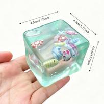 Transparent Star Shell Maltose Cube Squishy Toy Super Soft Squeeze Ocean Stress Relief Fidget Toy Birthday Gift Ocean Inspire