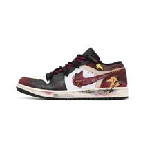 Jordan Air Jordan 1 Rui Ma Naujųjų Metų Sveikinimai Žemi Krepšinio Batai Unisex Tamsiai Raudoni 553558-081(Team365-) 44.5 black