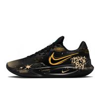 Nike Precision 6 Stardust Gilded Breathable Moisture Wicking Low top Basketball Shoes Men's Black Gold IO7605-040(Team861-) 42.5