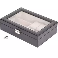 Kmtp Laikrodžio dėžutė juoda 30x21x8 cm