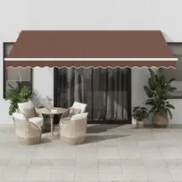 Automatinė ištraukiama markizė su LED, rudos spalvos, 450x350cm