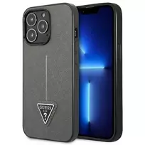 GUESS GUHCP13XPSATLG iPhone 13 Pro Max 6.7" silver | silver hardcase with Saffiano Triangle Logo