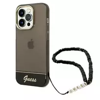 GUESS GUHCP14LHGCOHK iPhone 14 Pro 6.1" black hardcase | Translucent Pearl Strap