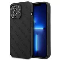 Karl Lagerfeld KLHCP13XPTLK iPhone 13 Pro Max 6.7" hard case, black | black, all-over perforated
