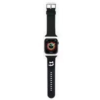 Karl Lagerfeld Apple Watch 38|40|41mm black strap, 3D Rubber Choupette Heads