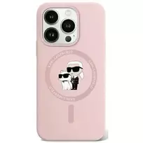 Karl Lagerfeld KLHMP15XSCMKCRHP iPhone 15 Pro Max 6.7" pink hard case, Silicone Karl  AND  Choupette Ring MagSafe