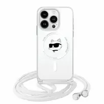 Karl Lagerfeld KLHMP13XHCCHNT iPhone 13 Pro Max 6.7" transparent hard case with IML Choupette design and Head  AND  Cord MagSafe attachments