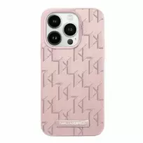 Karl Lagerfeld KLHMP15LPKHPORPP iPhone 15 Pro 6.1" hard case pink | pink Leather Monogram Metal Logo