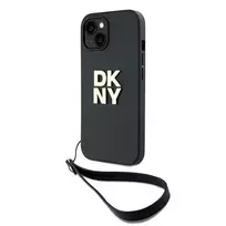 DKNY DKHCP15MPBSWSK iPhone 15 Plus 6.7" black hardcase with wrist strap and stock logo