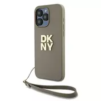 DKNY DKHCP15XPBSWSE iPhone 15 Pro Max 6.7" beige hardcase with wrist strap and stock logo