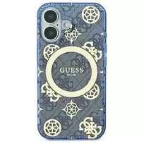 GUESS IPhone 16 Pro 6.3" blue hardcase with Peony On 4G Background IML and MagSafe
