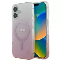 GUESS GUHMP16SHGRCELP iPhone 16 6.1" pink | pink hard case IML Glitter Gradient MagSafe