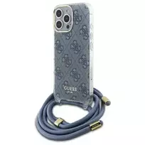 GUESS GUHCP16LHC4SEB iPhone 16 Pro 6.3" blue hardcase crossbody cord with 4G print