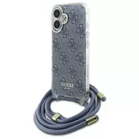 GUESS GUHCP16SHC4SEB iPhone 16 6.1" blue hardcase crossbody cord with 4G print