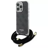 GUESS GUHCP16XHC4SEK iPhone 16 Pro Max 6.9" black hardcase with crossbody cord and 4G print