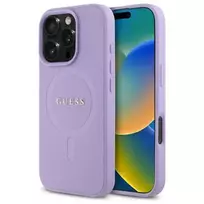 GUESS GUHMP16LPSAHMCU iPhone 16 Pro 6.3" purple Saffiano hardcase with MagSafe